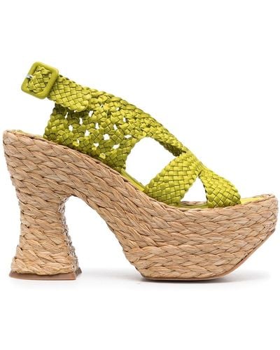 Paloma Barceló Crochet Sandals - Yellow