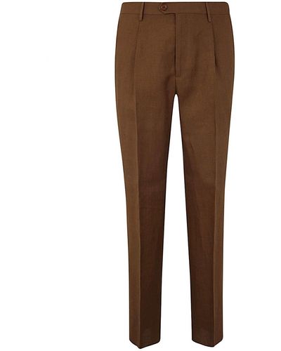 Etro Single Pleat Trousers - Brown