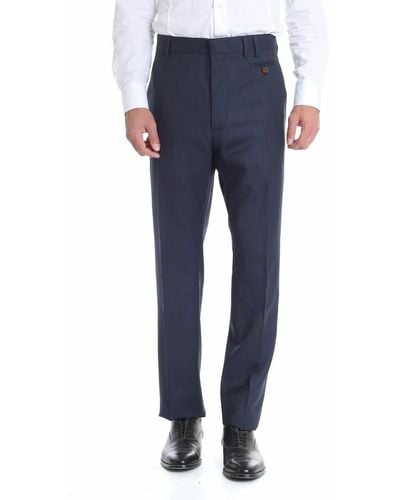Vivienne Westwood Trousers With Tailored Pleat - Blue