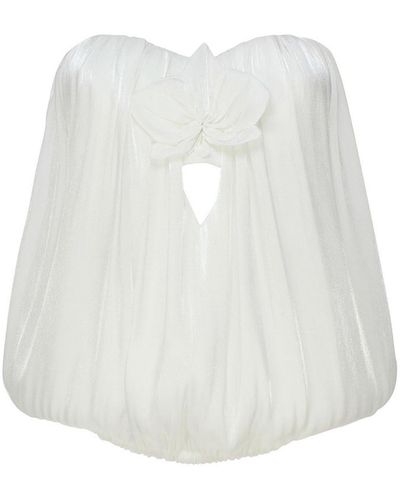 Genny Top With Orchid - White