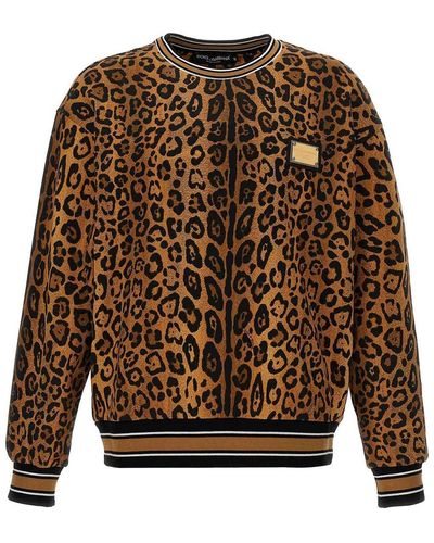 Dolce & Gabbana Leopard Print Sweatshirt - Brown
