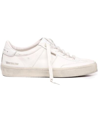 Golden Goose Trainers With A Worn Effect - White