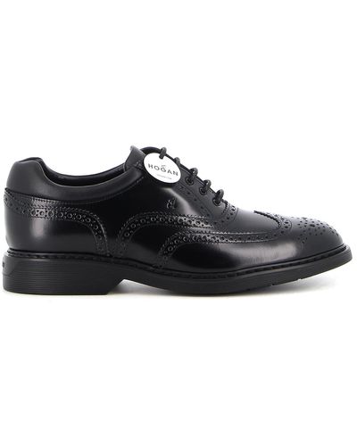 Hogan H576 Brogue Shoes - Black