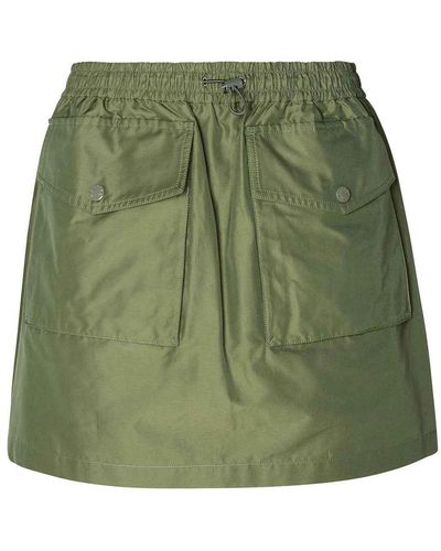 Moncler Cotton Blend Cargo Miniskirt - Green