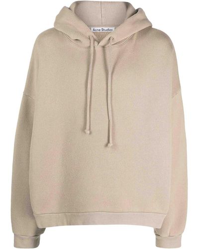 Acne Studios Logo-embroidered Hoodie - Natural