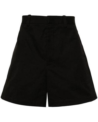 Jil Sander Cotton Wide-leg Shorts - Black