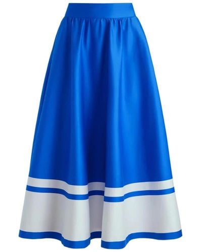 Alice + Olivia High-waisted Pleated Miniskirt - Blue