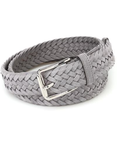 Tod's Woven Suede Belt - Gray