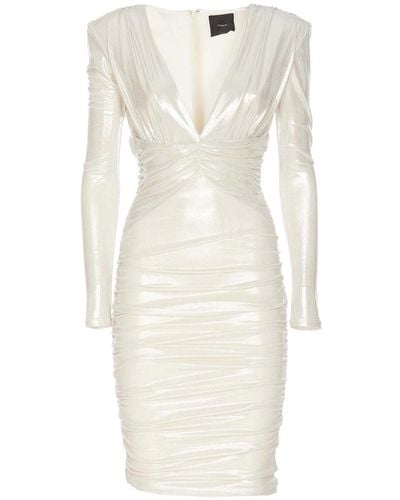 Pinko Longuette Jersey Laminated Dress - White