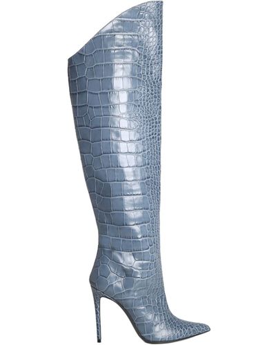 Giuliano Galiano Crocodile Print Boots - Blue