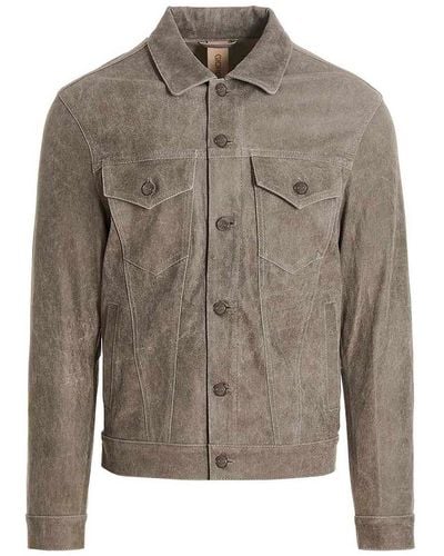 Giorgio Brato Leather Jacket - Gray