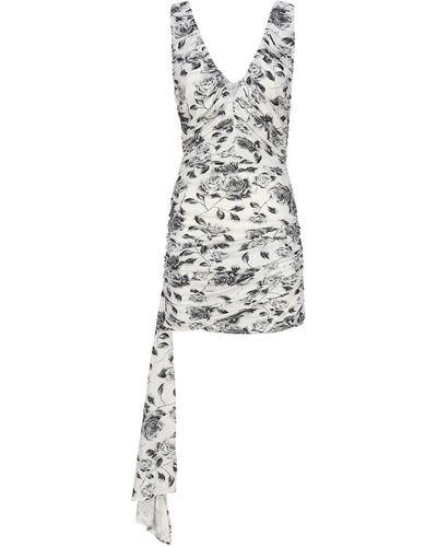 Magda Butrym Sleeveless Jersey Minidress With Sash - White