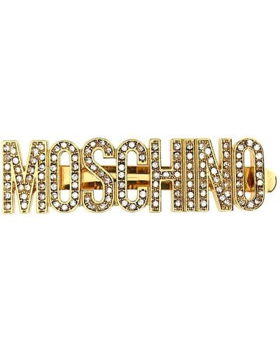 Moschino Logo Hairpin - Metallic