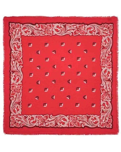 Kujten Printed Large Scarf - Red