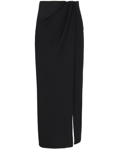 ANDAMANE Long Skirt With Slit - Black