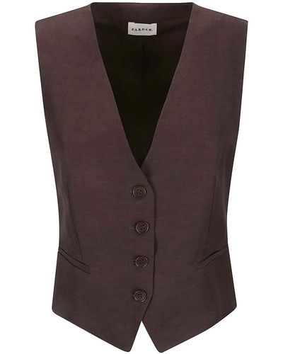 P.A.R.O.S.H. Vest With Fitted Waist - Brown