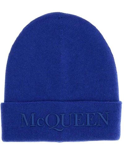 Alexander McQueen Hat With Logo - Blue