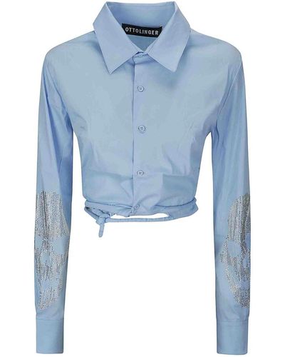 OTTOLINGER Fitted Wrap Shirt - Blue