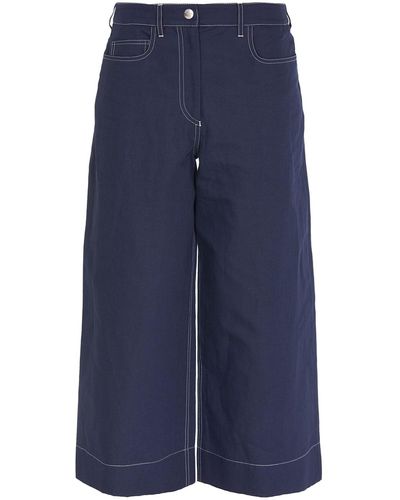 KENZO Five Pocket Cropped Trousers - Blue