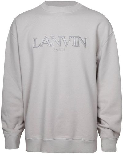 Lanvin Classic Cotton Sweatshirt With Logo - Gray