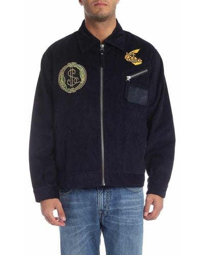 Vivienne Westwood Anglomania Factory Jacket In Corduroy - Blue