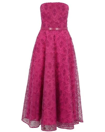 Max Mara Studio Stecca Bustier Dress In Organza - Pink