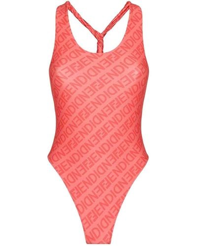 Fendi Logo Swimsuit - Pink