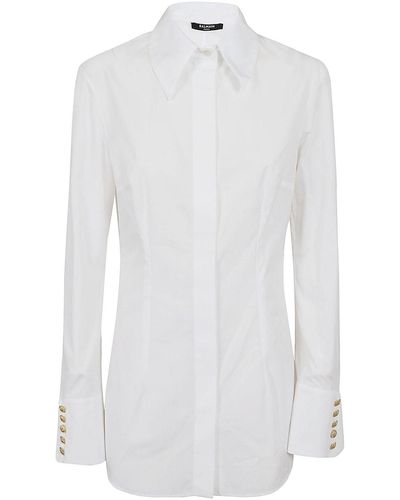 Balmain Popeline Fitted Shirt - White