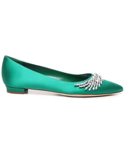Manolo Blahnik Flat Shoes - Green
