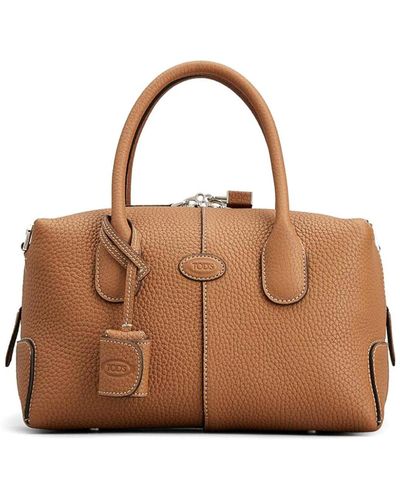 Tod's Black Grained Texture Bag - Brown