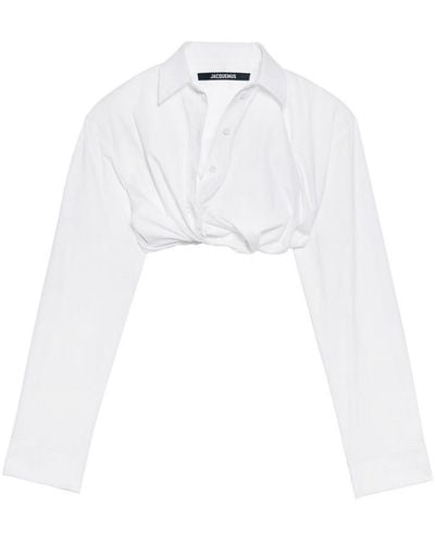 Jacquemus La Chemise Bahia Courte Twisted Shirt - White