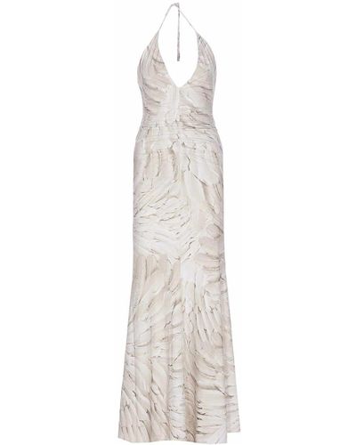 Roberto Cavalli Ice Feathers Dress - White