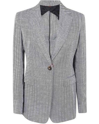 Max Mara Linen Blazer Jacket - Grey