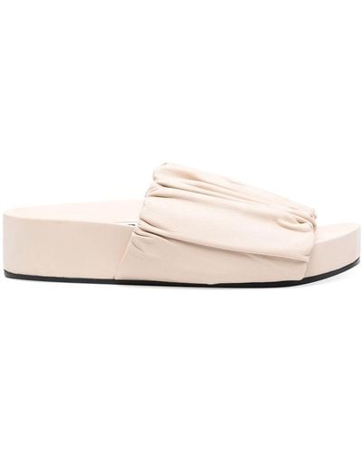 Jil Sander Leather Platform Sandals - White