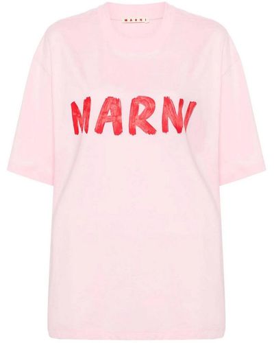 Marni T-shirt With Print - Pink