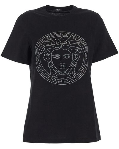 Versace T-shirt With Short Sleeves - Black