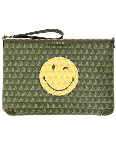 Anya Hindmarch Clutch I Am A Plastic Bag Wink - Green