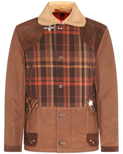 Fay Wool Blend Casual Jacket - Brown