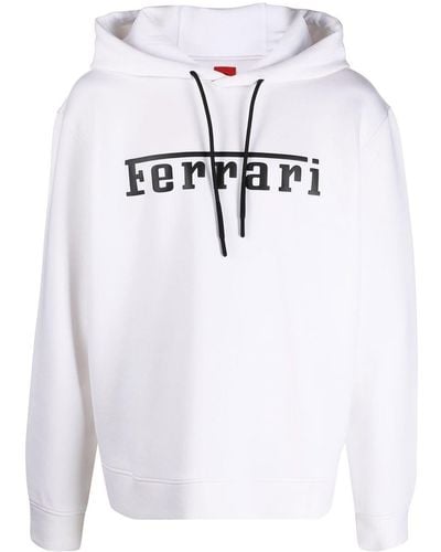 Ferrari Logo-print Hoodie - White