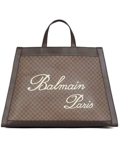Balmain Oliviers Canvas Bag - Brown
