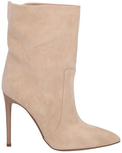 Paris Texas Stiletto Boots In Leather - Natural
