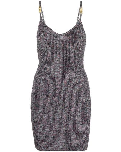 Gcds Open-back Knitted Dress With Straps - Gray