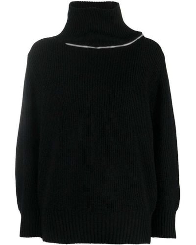 Sacai Zip-detail Knit Sweater - Black