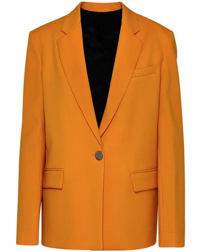 The Attico Wool Blend White Blazer Jacket - Orange