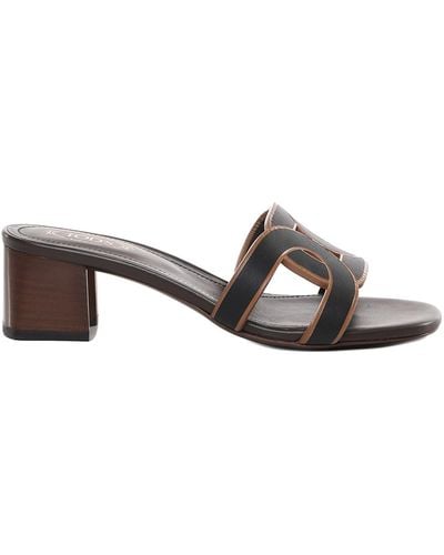 Tod's Mules With Leather Buckle - Brown