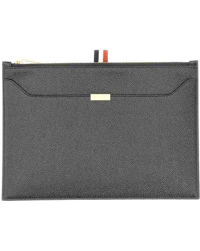 Thom Browne Leather Briefcase - Grey