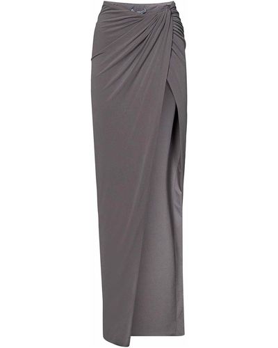 LAQUAN SMITH Long Skirt In Stone Grey Jersey