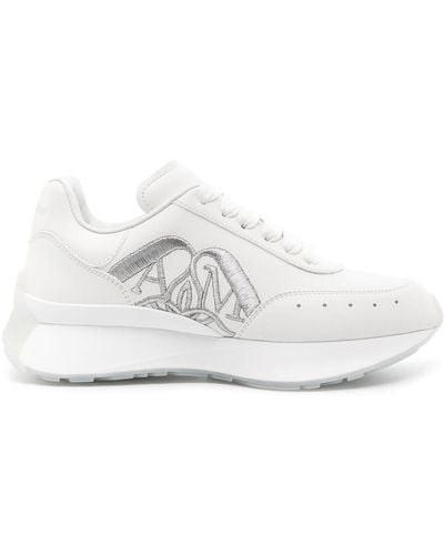 Alexander McQueen Sprint Runner Leather Sneakers - White