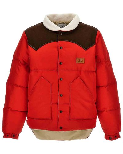 LC23 Panelled Down Jacket - Red