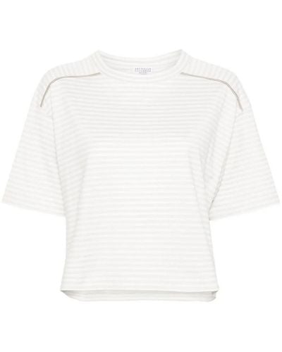 Brunello Cucinelli Stripe Shirt - White